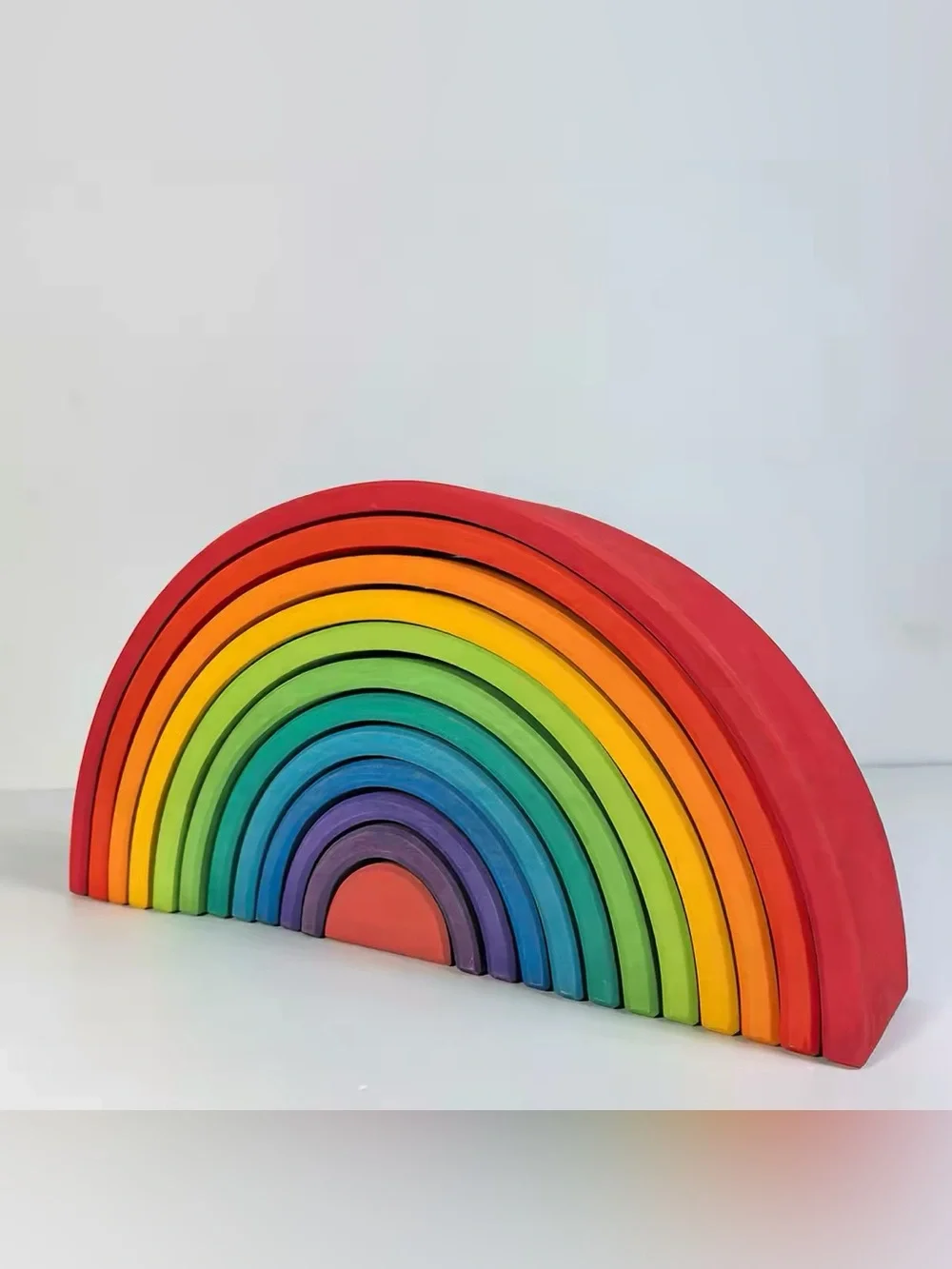 Wooden Rainbow Stacking Arches - Multicolor Wooden Building Set